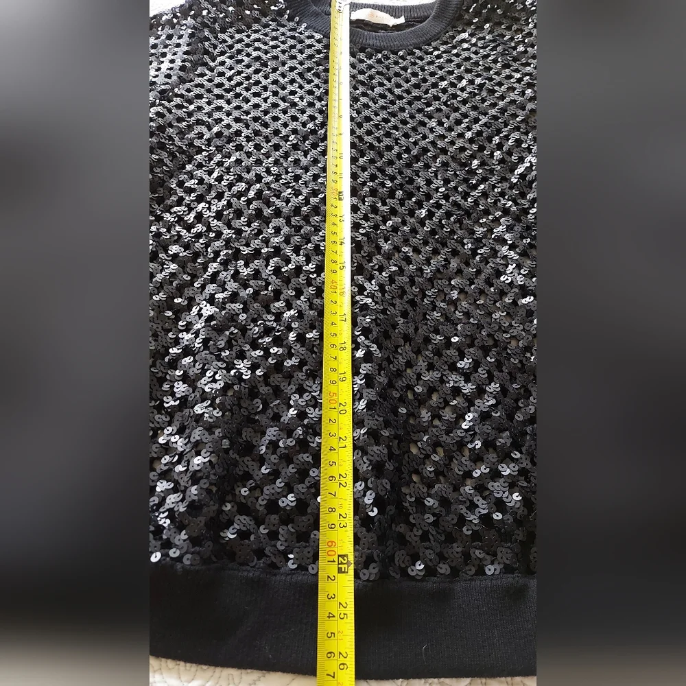 Tory Burch Lansing Merino Wool Jumper with Sequins — Size XL/TG